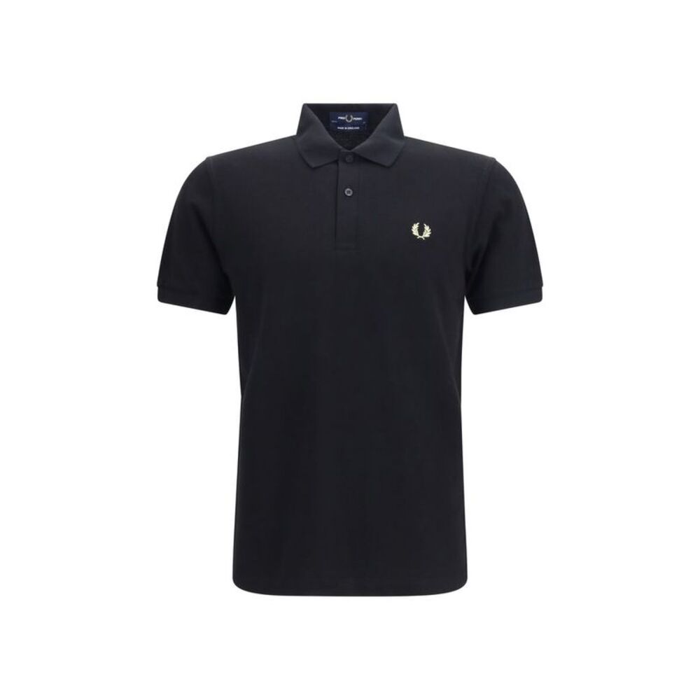Fred Perry Black Cotton Polo Men's Shirt
